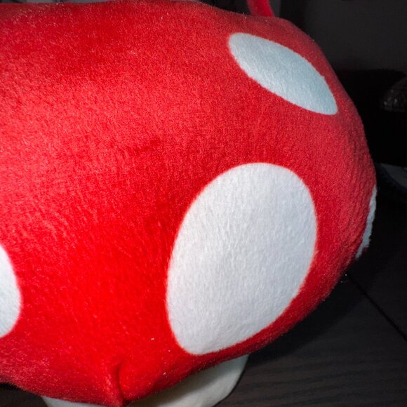 Mushroom Plush Gift Basket with Handle Spring Mother's Day Basket Red and White - Picture 4 of 7